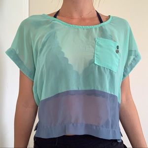 See through two toned top